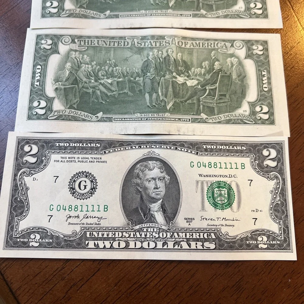 Qty #5 Two Dollar Bills Series 2017A